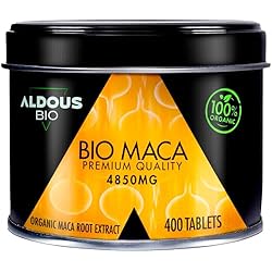 Extracto de Pura Maca Andina Ecológica | Máxima Dosis 4850mg | 400 Comprimidos | Altamente Concentrada | Maca pura para 100 días | Aumenta Energía Vitalidad | Certificación Bio
